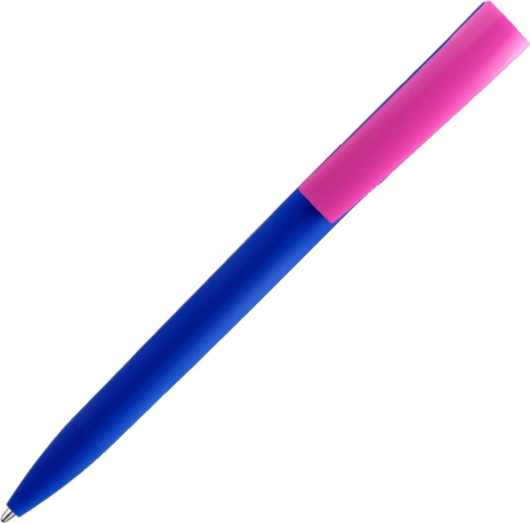Ручка пластиковая шариковая Solke Zeta Soft Blue Mix, синяя с розовым фото 3