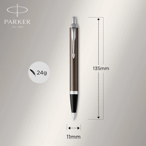 Ручка шариковая Parker IM Core K321 (1931671) Dark Espresso CT M; черные чернила; подар.кор., коричневая фото 3