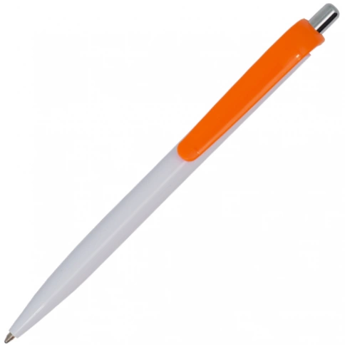 Ручка пластиковая шариковая Z-PEN Efes, белая с оранжевым фото 2