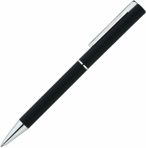 Ручка металическая шариковая Vivapens Argon Soft с софт-тач, чёрная фото 2