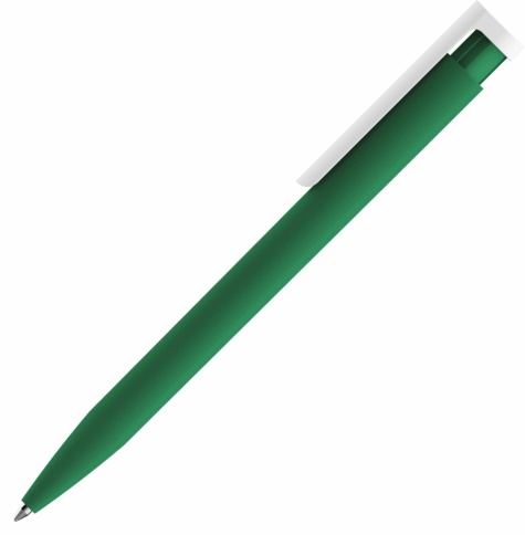 Ручка пластиковая шариковая Vivapens CONSUL SOFT, зелёная с белым фото 2