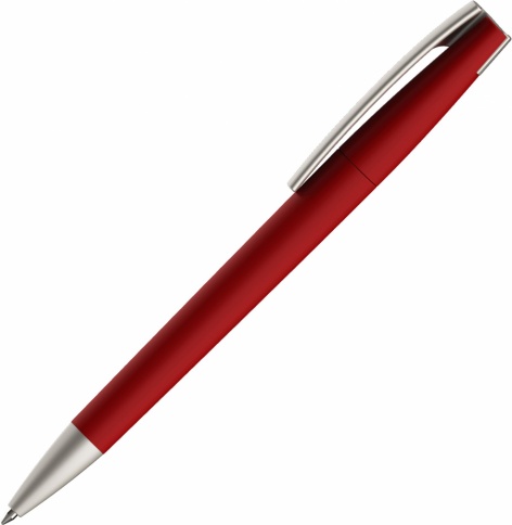 Ручка пластиковая шариковая Vivapens ZETA COLOR, красная с серебристым фото 3