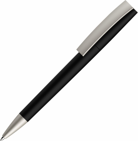 Ручка пластиковая шариковая Vivapens ZETA COLOR, чёрная с серебристым фото 1