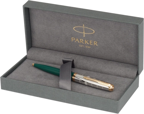 Шариковая ручка Parker 51 Premium (2169076) Forest Green GT; M черные чернила; подарочная коробка. фото 9