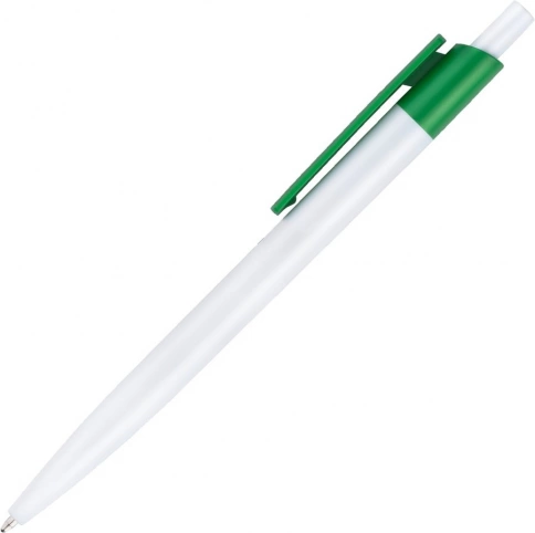 Ручка пластиковая шариковая Vivapens HIT, белая с зелёным фото 2