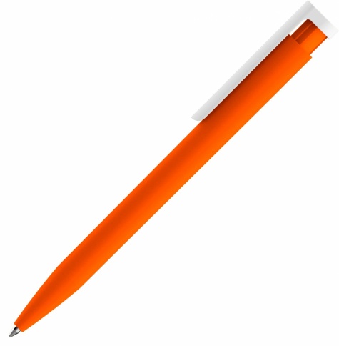 Ручка пластиковая шариковая Vivapens CONSUL SOFT, оранжевая с белым фото 2