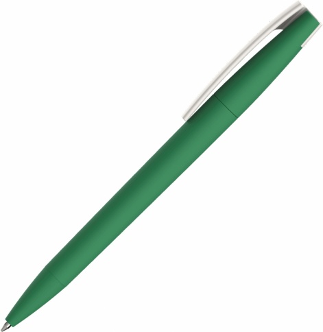 Ручка пластиковая шариковая Vivapens ZETA SOFT, зелёная с белым фото 2