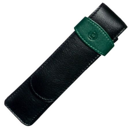 Футляр Pelikan TG22 (PL923722) для 2х ручек черный/зеленый натур.кожа фото 1