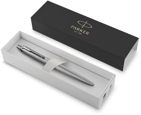 Шариковая ручка Parker Jotter Monochrome XL SE20 (2122756) Stainless Steel M; син. черн.; подар.кор.; фото 2