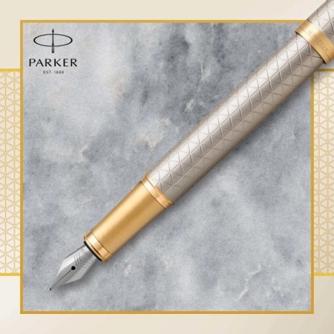 Ручка перьевая Parker IM Premium F323 (1931684) Grey GT F; перо сталь нержавеющая; подар.кор. фото 6