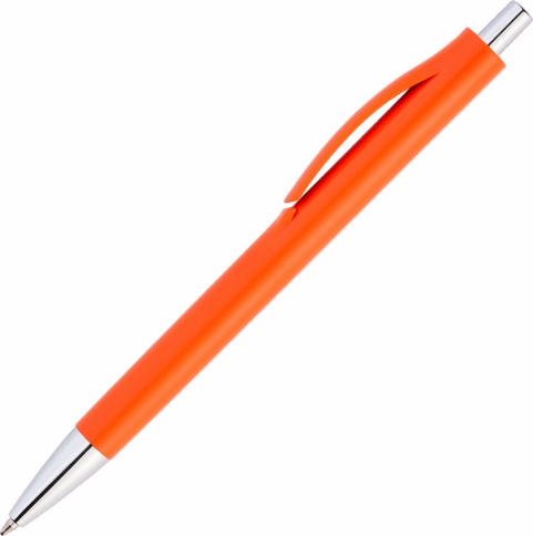 Ручка пластиковая шариковая Vivapens IGLA CHROME, оранжевая фото 2