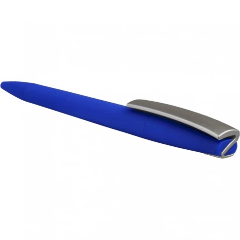 Ручка пластиковая шариковая Solke ZETA SOFT MIX, синяя с серебристым фото 4