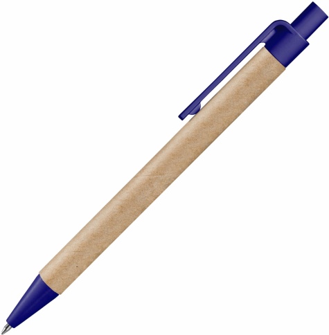 Ручка картонная шариковая Vivapens Viva New, натуральная с тёмно-синим фото 2