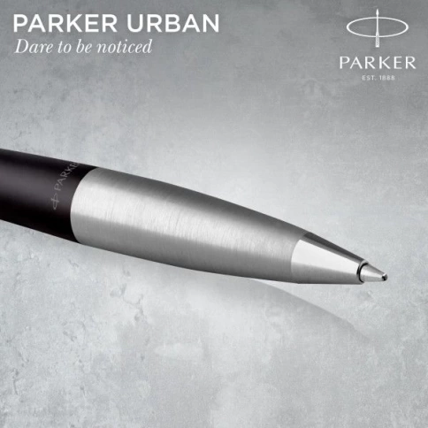 Шариковая ручка Parker Urban Core K314 (2143639) Muted Black CT M син. черн. подар.кор. фото 9