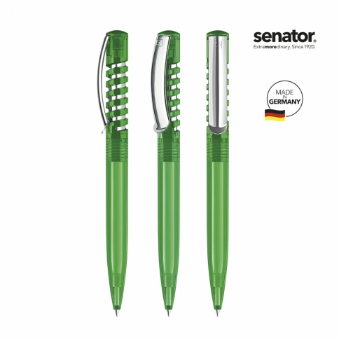Шариковая ручка Senator New Spring Clear clip metal, зелёная фото 2