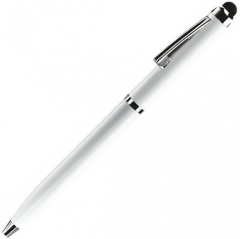 Ручка металлическая шариковая B1 Clicker Touch, белая фото 1