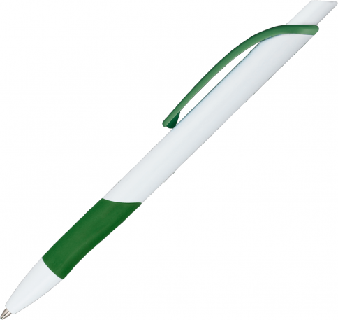 Ручка пластиковая шариковая Vivapens Kleo, с резинкой, белая с зелёным фото 4