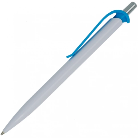 Ручка пластиковая шариковая Z-PEN Efes, белая с голубым фото 1