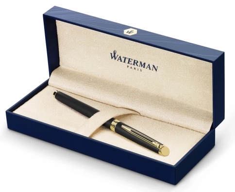 Роллер ручка Waterman Hemisphere (S0920750) Matte Black GT; F черные чернила; подарочная коробка фото 4