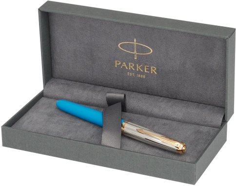Перьевая ручка Parker 51 Premium (CW2169078) Turquoise GT; F сталь нержавеющая; подарочная коробка. фото 3