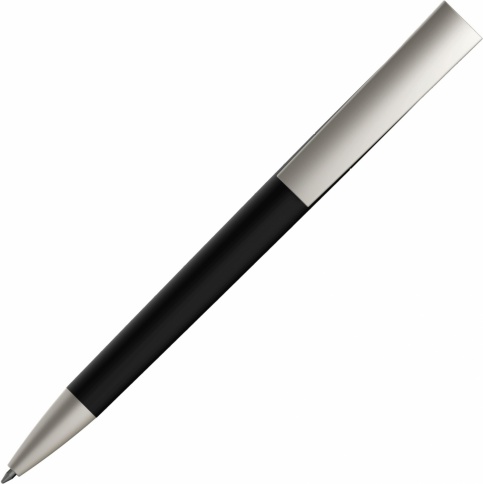 Ручка пластиковая шариковая Vivapens ZETA COLOR, чёрная с серебристым фото 2