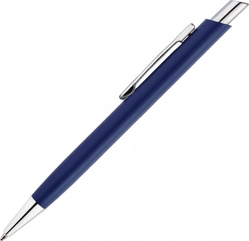 Ручка металлическая шариковая Vivapens ELFARO SOFT, тёмно-синяя с серебристым фото 3