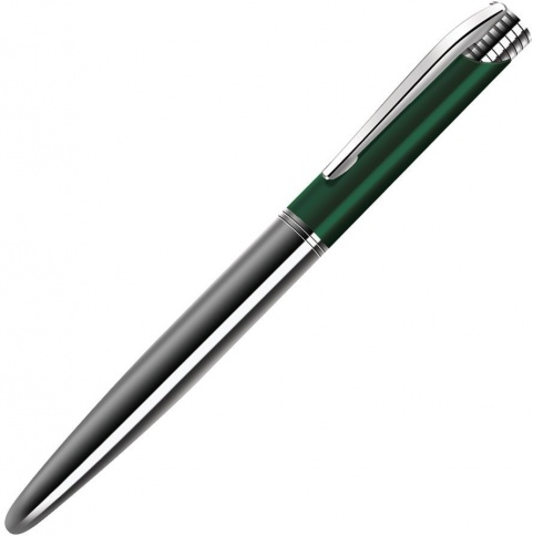 Ручка металлическая шариковая B1 Cardinal, серебристая с зелёным фото 1