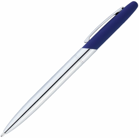 Ручка металлическая шариковая Vivapens Aris Soft, серебристая с синим фото 2
