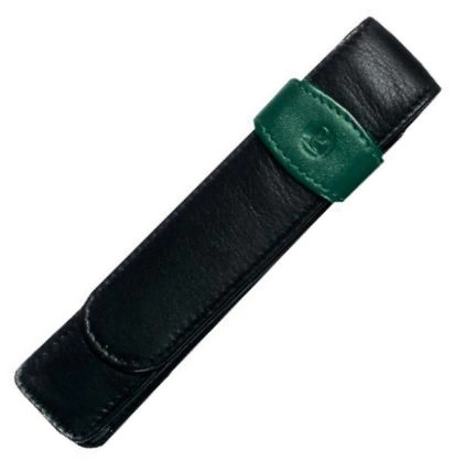 Футляр Pelikan TG12 (PL923524) для 1 ручки черный/зеленый натур.кожа фото 1