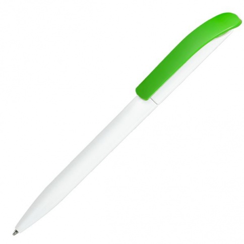 Ручка пластиковая шариковая SOLKE Vivaldi, белая с салатовым фото 1