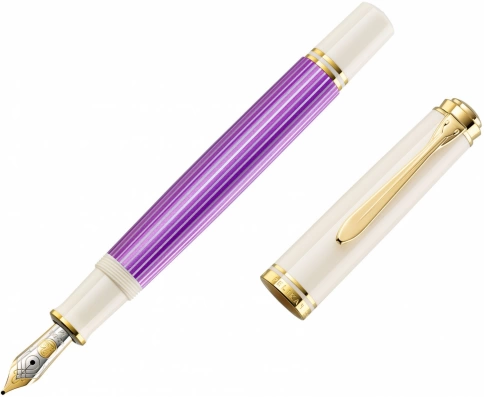 Ручка перьевая Pelikan Souveraen M 600 (PL811880) Violet-White Special Edition F перо золото 14K покрытое родием подар.кор.экскл. фото 2