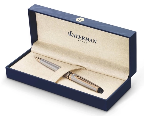 Шариковая ручка  Waterman Expert 3 (S0952000) Stainless Steel GT; M синие чернила; подарочная коробка фото 2