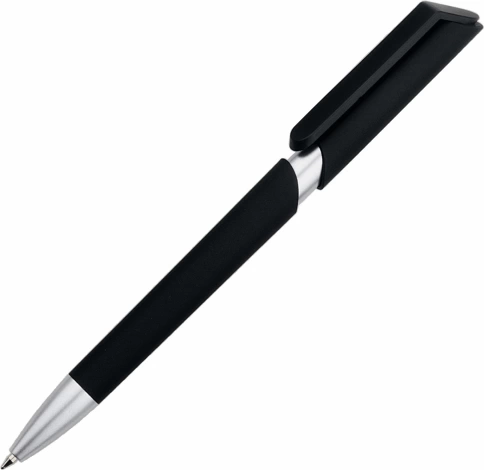 Ручка пластиковая шариковая Vivapens ZOOM SOFT, чёрная фото 1