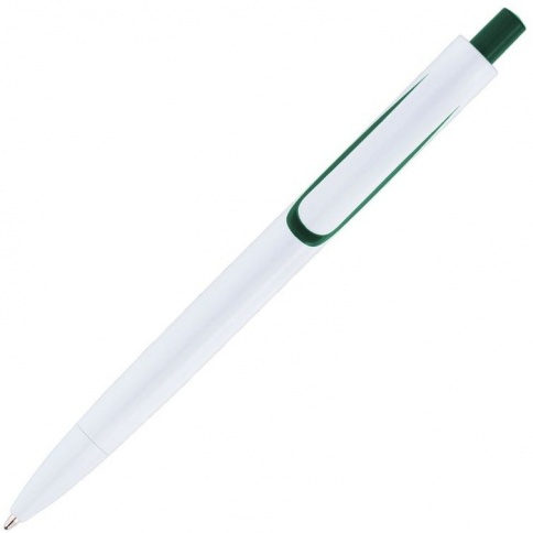 Ручка пластиковая шариковая Vivapens Focus, белая с зелёным фото 3