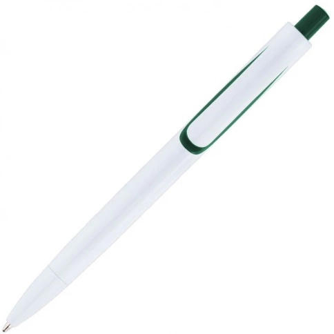Ручка пластиковая шариковая Solke Focus, белая с зелёным фото 3