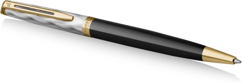 Роллер ручка Waterman Reflections of Paris Hemisphere DeLuxe (2200839) Black GT; M синие чернила, подарочная коробка фото 2