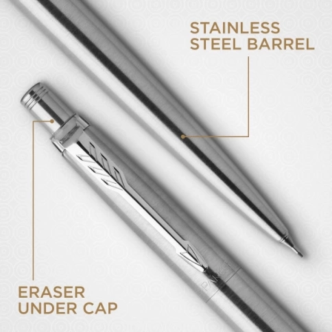 Набор (ручка/карандаш) Parker Jotter Core KB61 (2093256) Stainless Steel CT: ручка шариковая/карандаш механический 0.5; подар.кор. фото 7