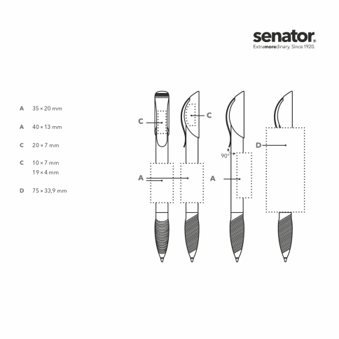 Шариковая ручка Senator Hattrix Soft Polished Basic Soft grip zone, красная фото 3