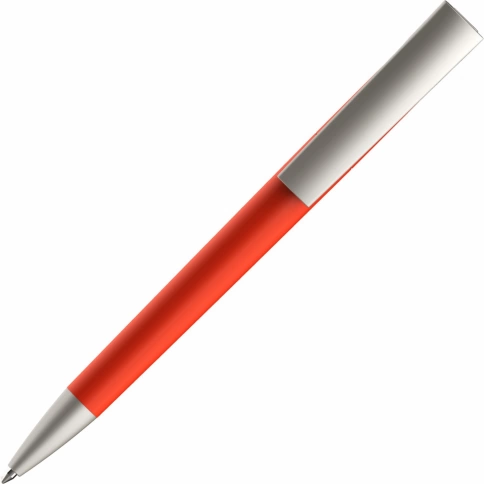 Ручка пластиковая шариковая Vivapens ZETA COLOR, оранжевая с серебристым фото 2