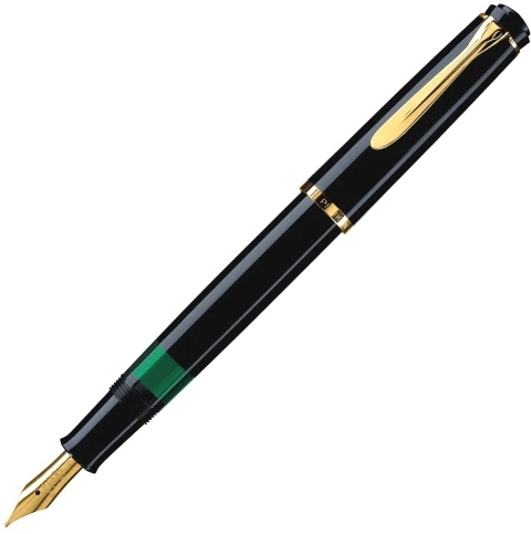 Ручка перьевая Pelikan Elegance Classic M200 (PL993915) Black GT F перо сталь нержавеющая/позолота подар.кор. фото 1