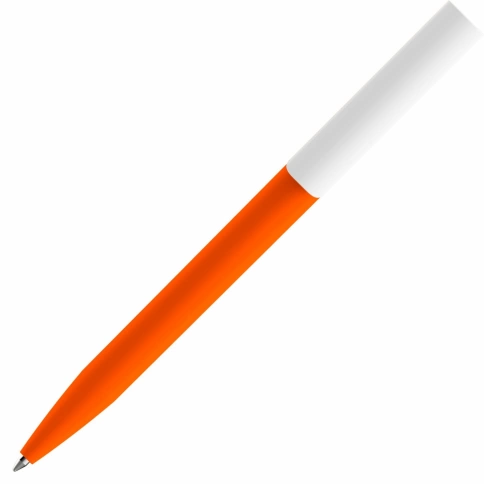 Ручка пластиковая шариковая Vivapens CONSUL SOFT, оранжевая с белым фото 3