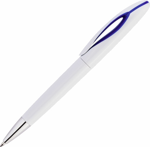 Ручка пластиковая шариковая Vivapens OKO, белая с синим фото 1