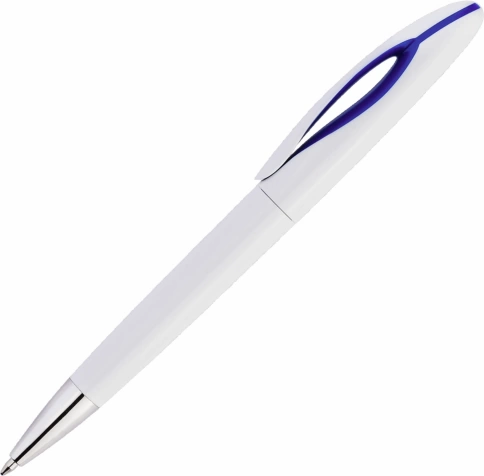 Ручка пластиковая шариковая Vivapens OKO, белая с синим фото 1