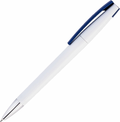 Ручка пластиковая шариковая Vivapens ZETA, белая с тёмно-синим фото 2