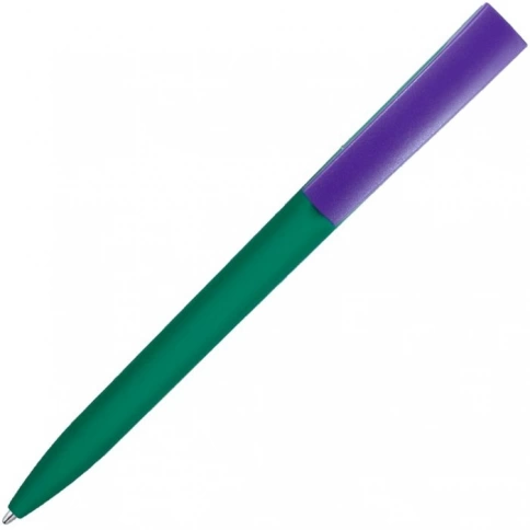 Ручка пластиковая шариковая Vivapens ZETA SOFT MIX, зелёная с фиолетовым фото 2