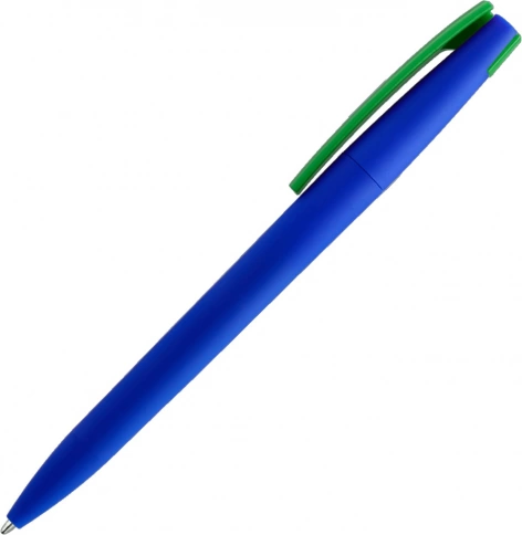 Ручка пластиковая шариковая Solke Zeta Soft Blue Mix, синяя с зелёным фото 2