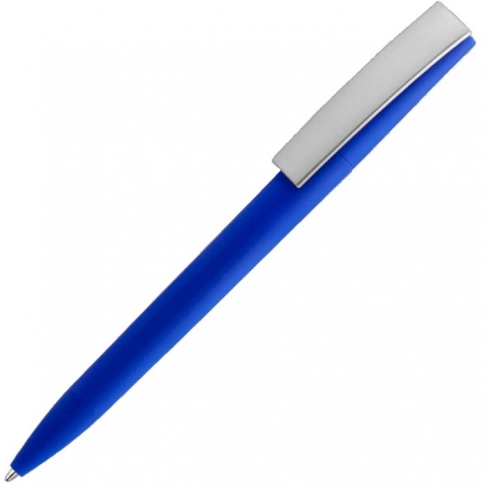 Ручка пластиковая шариковая Solke ZETA SOFT MIX, синяя с серебристым фото 1
