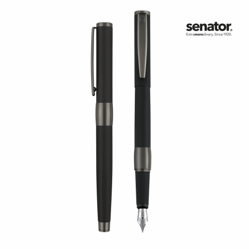 Перьевая ручка Senator Image Black Line, чёрная с серебристым фото 2