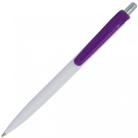 Ручка пластиковая шариковая Z-PEN Efes, белая с фиолетовым фото 2