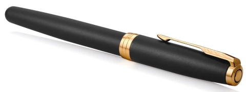 Роллер ручка Parker Sonnet Core T528 (1931518) Matte Black GT; F перо; черные чернила; подар.кор. фото 4